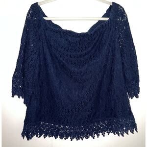 New York & Company Off-the-Shoulder Lace Top